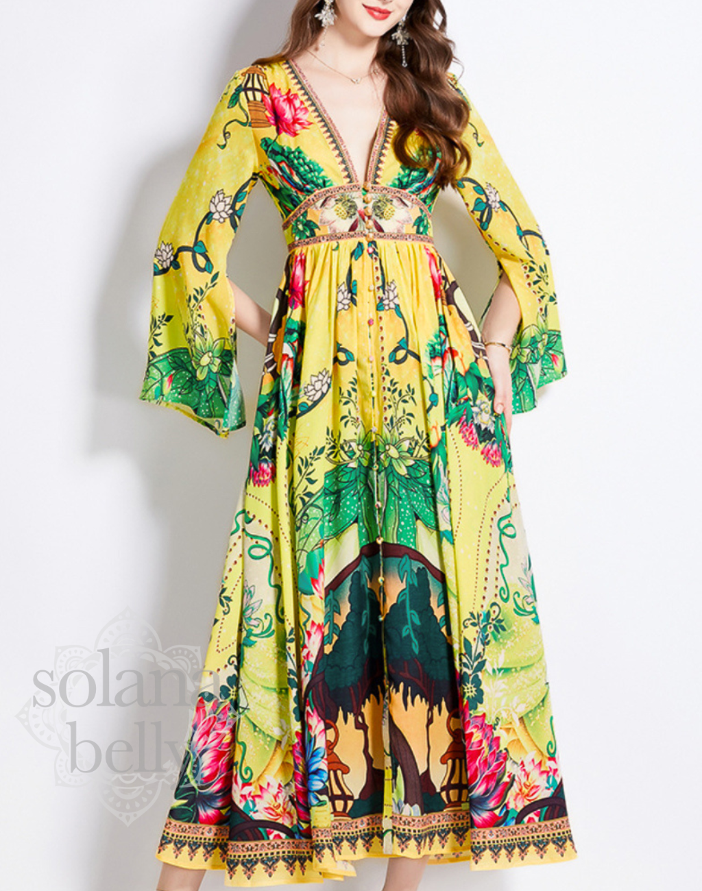 送料無料】鮮やかなオリエンタル柄｜ベリーダンス衣装 レッスン着の上