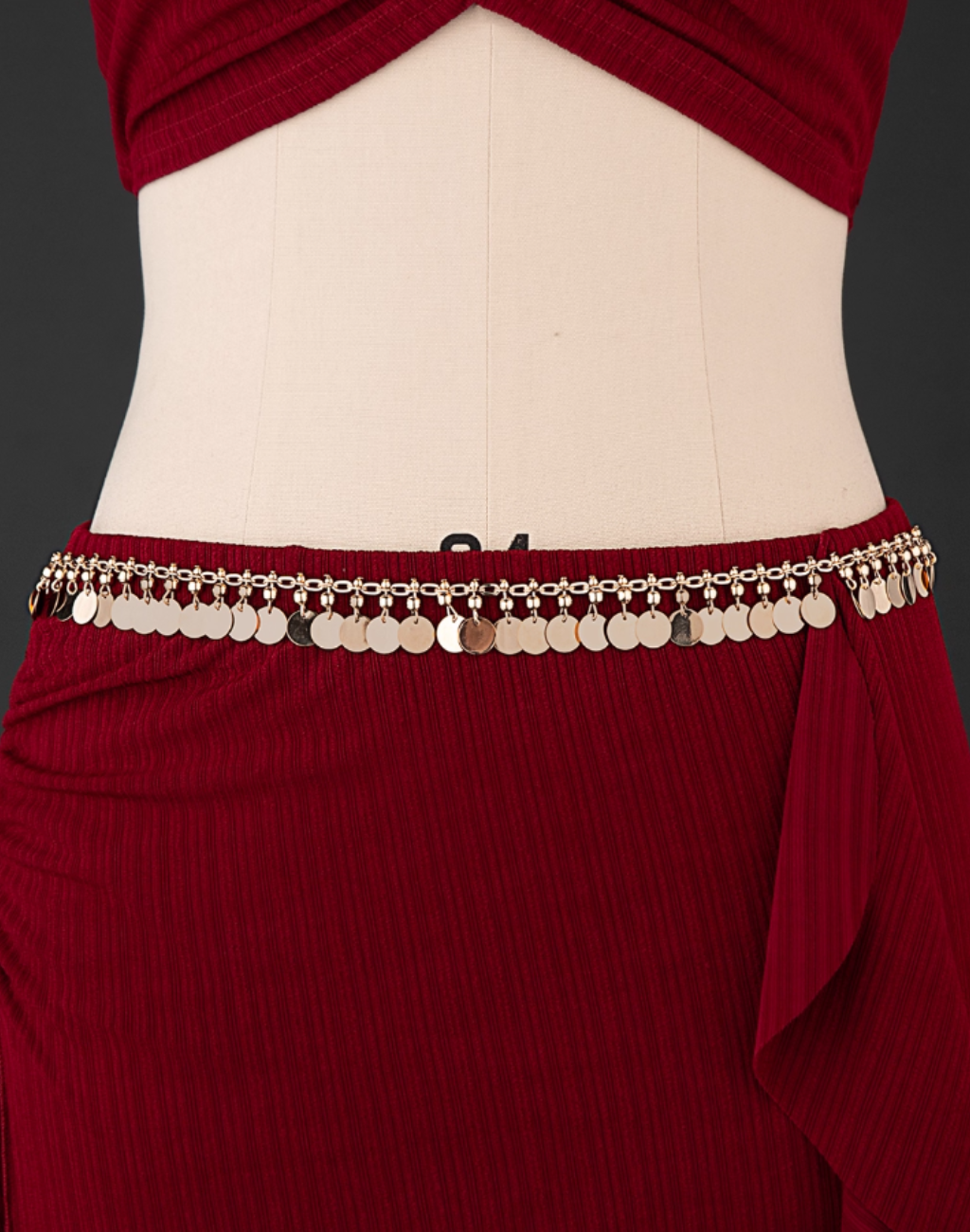 送料無料】コインが華やかなベリーチェーン｜ベリーダンス衣装、レッスン着に合わせたいヒップスカーフ｜solana belly AC0103