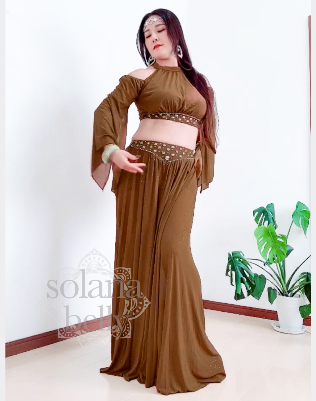 ベリーダンス セットアップ ブラウン ピンク 楽天市場】ベリーダンス レッスン着 セットアップ（カラーピンク