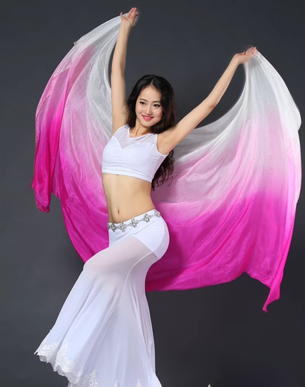 ベリーダンス シルクベール グラデーション ピンク SV0005