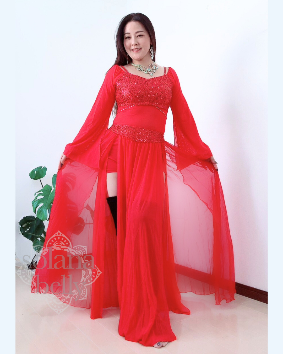 送料無料】ベリーダンス衣装にもなるベリーダンスレッスン着 初心者