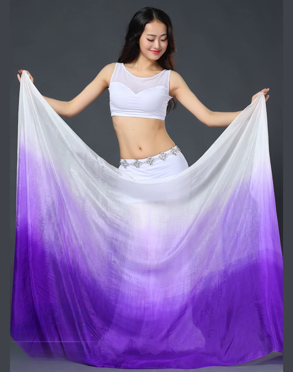 ベリーダンス シルクベール グラデーション パープル SV0006