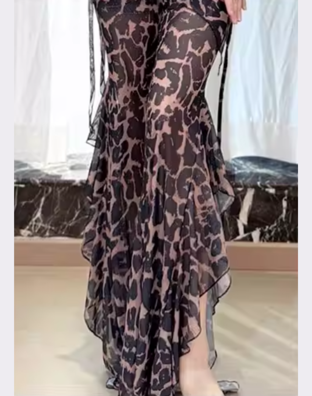 レッスン着 ワイドパンツセットアップ レオパード LW0137