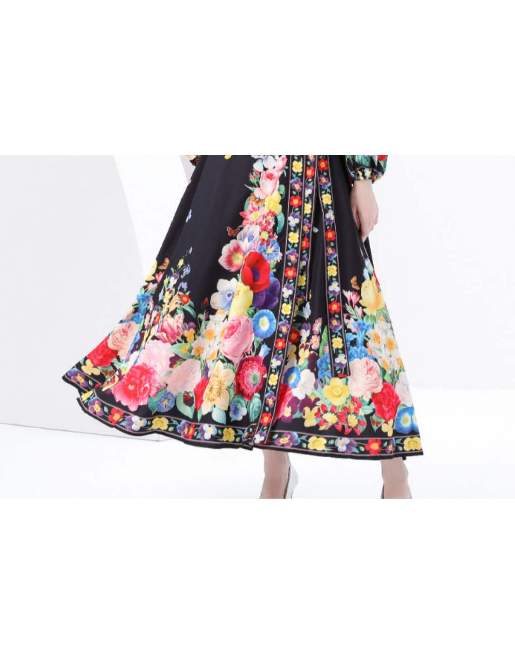 ガラベーヤ ラップワンピース ブラック AP0133BK