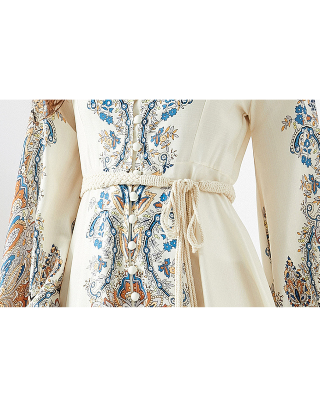 【1点のみ・OUTLET】ガラベーヤ ワンピース ベルト付き ベージュ AP0104BJ