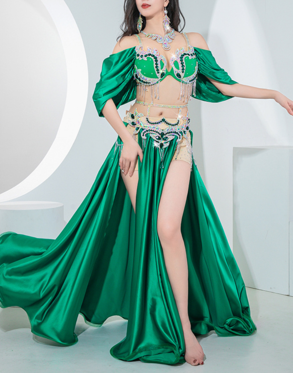 即納 ベリーダンス衣装、レッスン着に合わせたいネックレス アクセサリー 初心者向けの軽量布タイプ