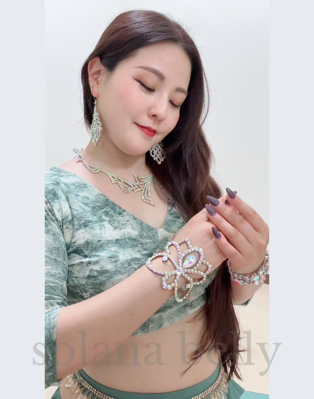 即納 ベリーダンス衣装、レッスン着に合わせたいブレスレット バングル アクセサリー 初心者向けの軽量布タイプ