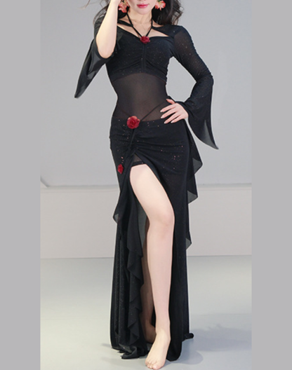 送料無料】ローズが印象を添える2wayセットアップ｜ベリーダンス衣装に