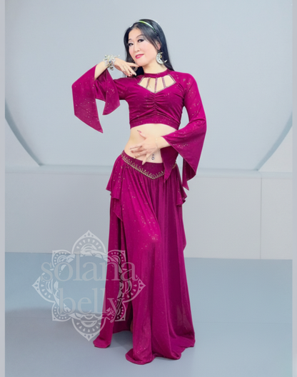 レッスン着　ビジュー　セットアップ　ピンク　LW0121PK