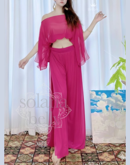 レッスン着　ワイドパンツセットアップ　ピンク　LW0139PK