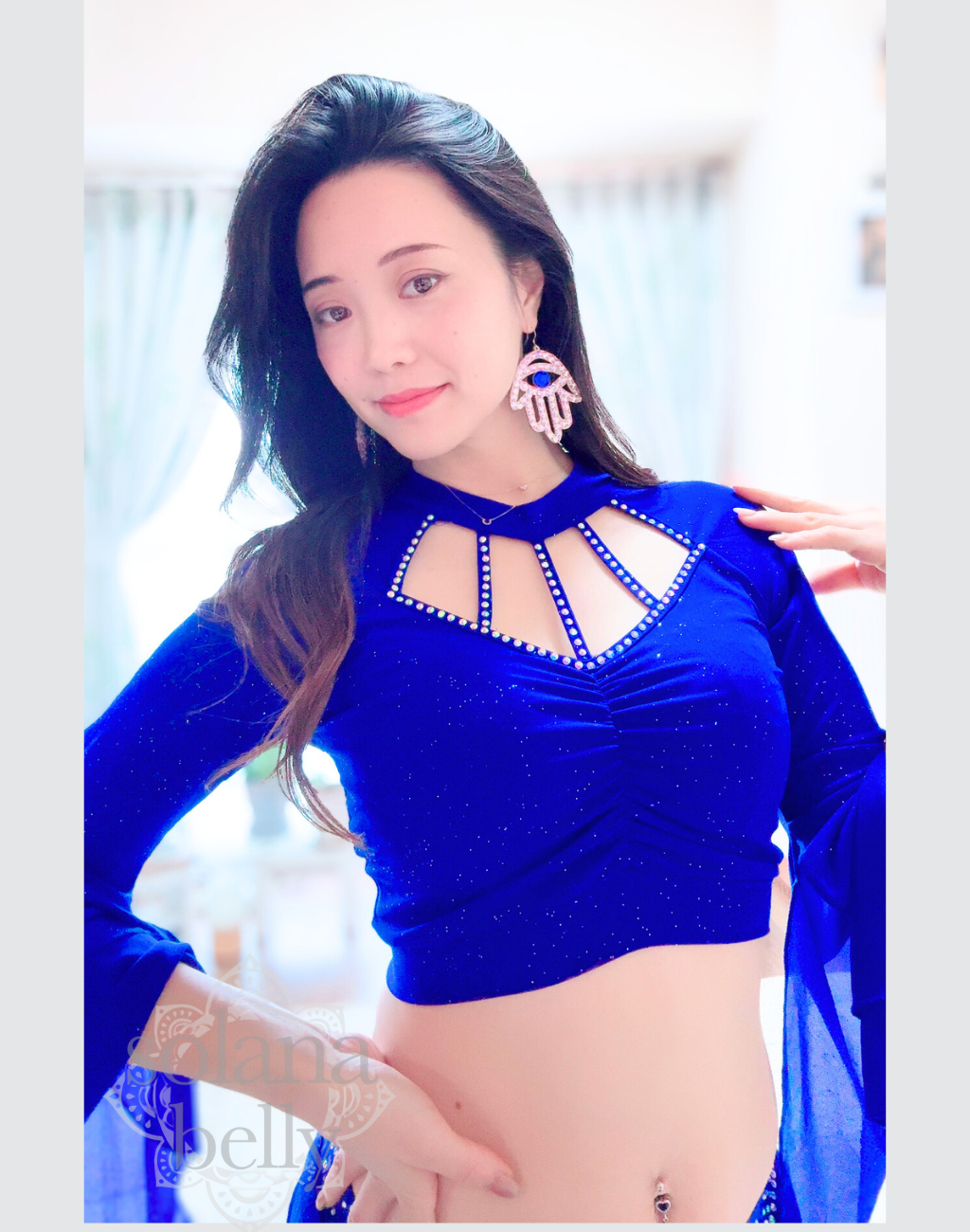 Blue Belly Dance Costume - Aida Style