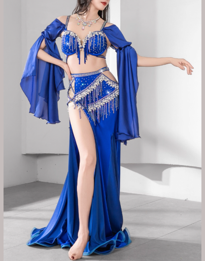 ベリーダンス衣装✨オリエンタル 青 ワンピースタイプ Yasser ベリーダンス衣装✨オリエンタル 青 ワンピースタイプ Yasser