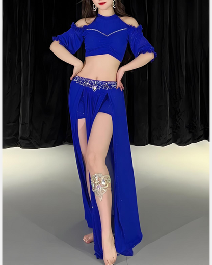 青 ビジュー装飾ベリーダンスセット 青 ビジュー装飾ベリーダンスセット 青 ビジュー装飾ベリーダンスセット 青 ビジュー装飾ベリーダンスセット