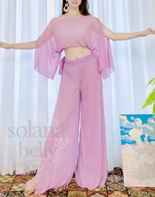 レッスン着　ワイドパンツセットアップ　ライトパープル　LW0139PU