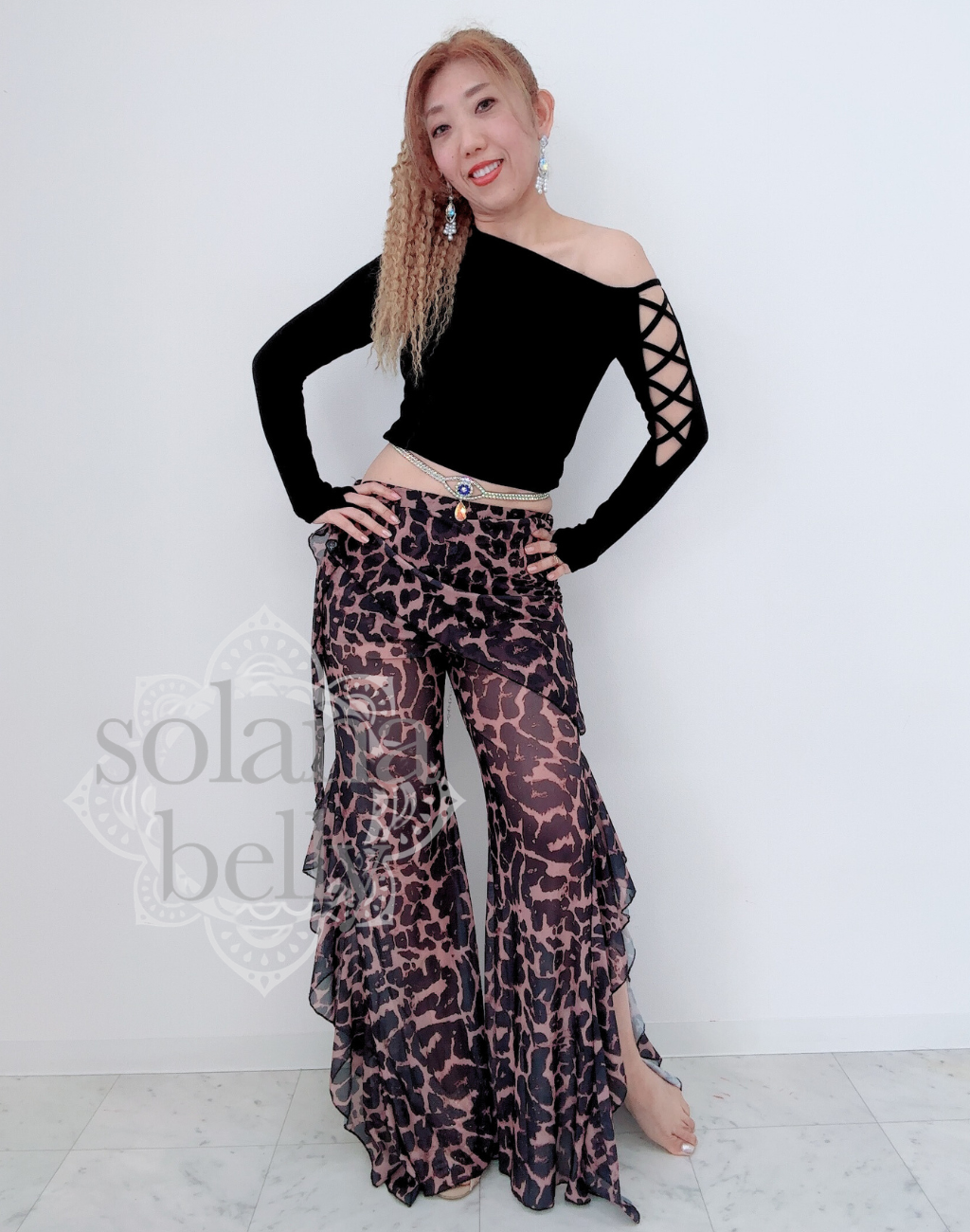 レッスン着　ワイドパンツセットアップ　レオパード　LW0137