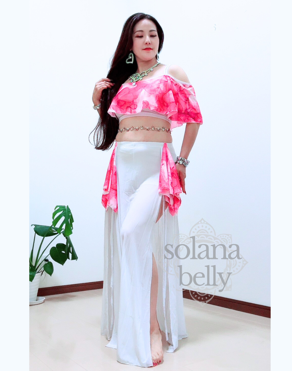 【ベリーダンス用衣装】くすみブルー solana belly レッスン着 水色 ベリーダンスレッスン着・衣装の専門サイト【solana belly