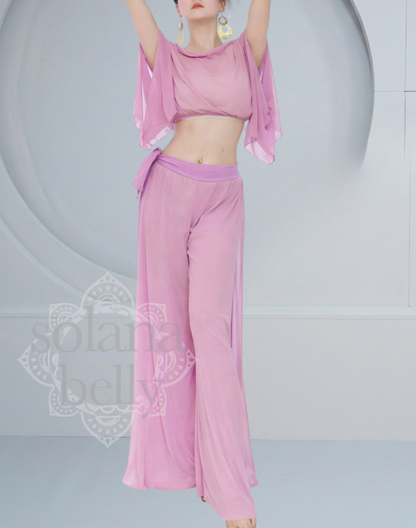 レッスン着　ワイドパンツセットアップ　ライトパープル　LW0139PU