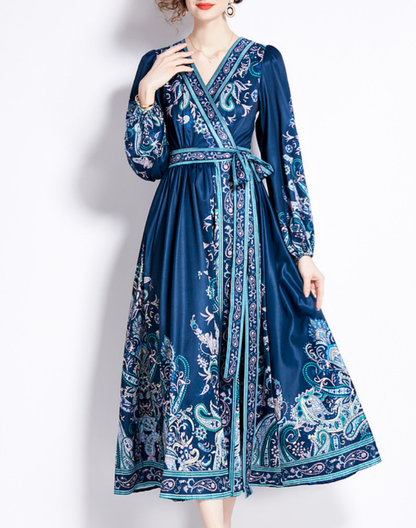 ガラベーヤ　ラップワンピース　ブルーグリーン　AP0134GR