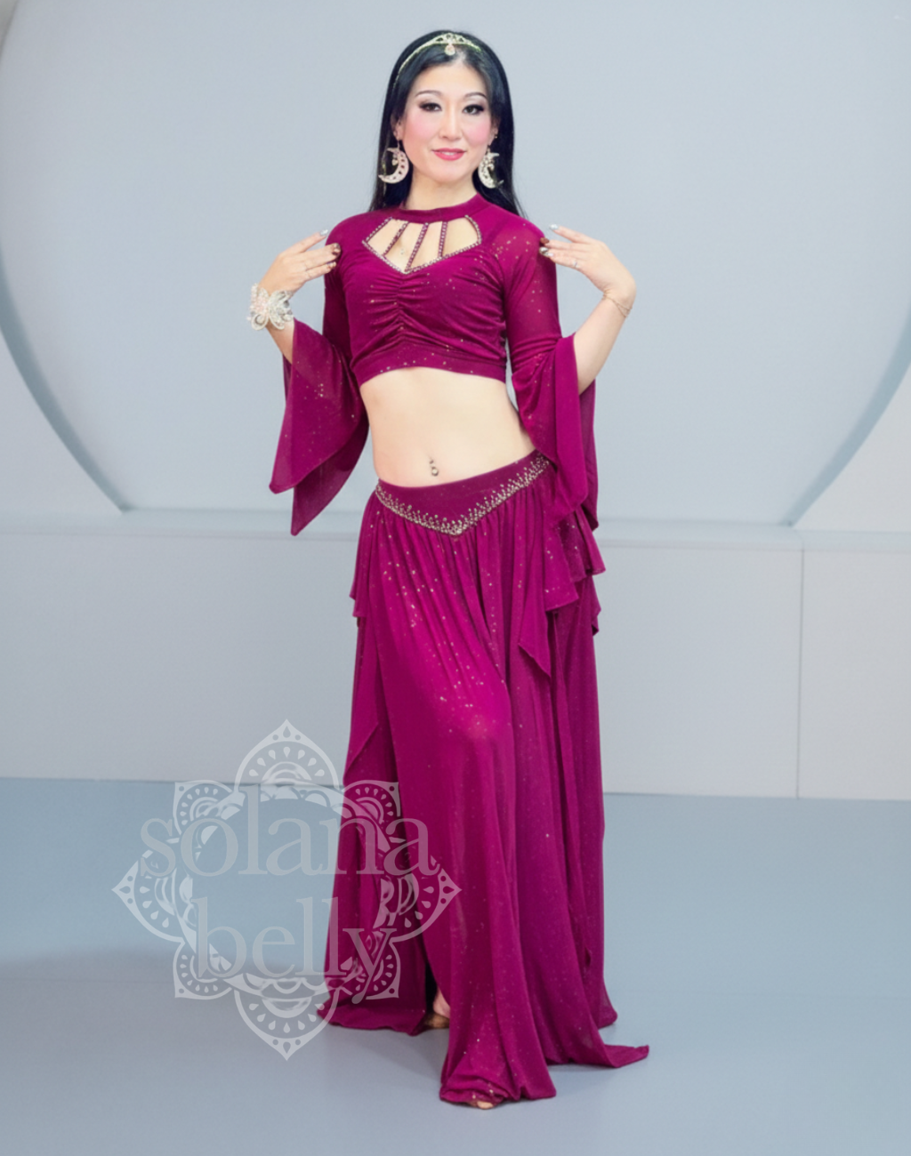 レッスン着　ビジュー　セットアップ　ピンク　LW0121PK