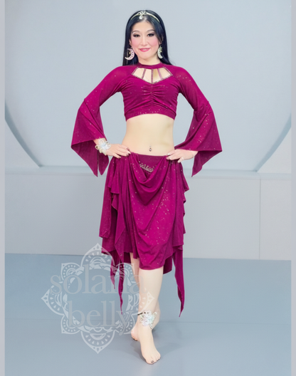 レッスン着　ビジュー　セットアップ　ピンク　LW0121PK