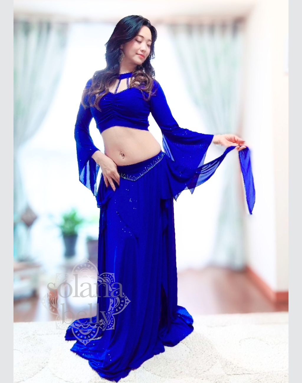 青 ビジュー装飾ベリーダンスセット 青 ビジュー装飾ベリーダンス 青 ビジュー装飾ベリーダンスセット 青 ビジュー装飾ベリーダンス