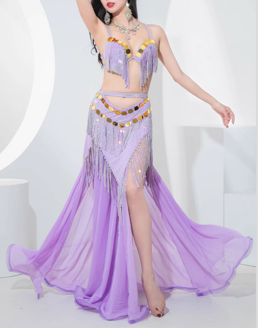 ベリーダンスセットアップ ピンクパープル 衣装 【公式通販】 ベリーダンスセットアップ ピンクパープル 衣装 【公式通販】