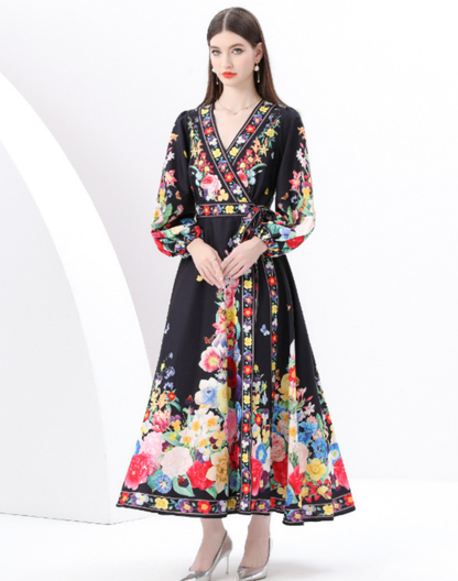 ガラベーヤ　ラップワンピース　ブラック　AP0133BK