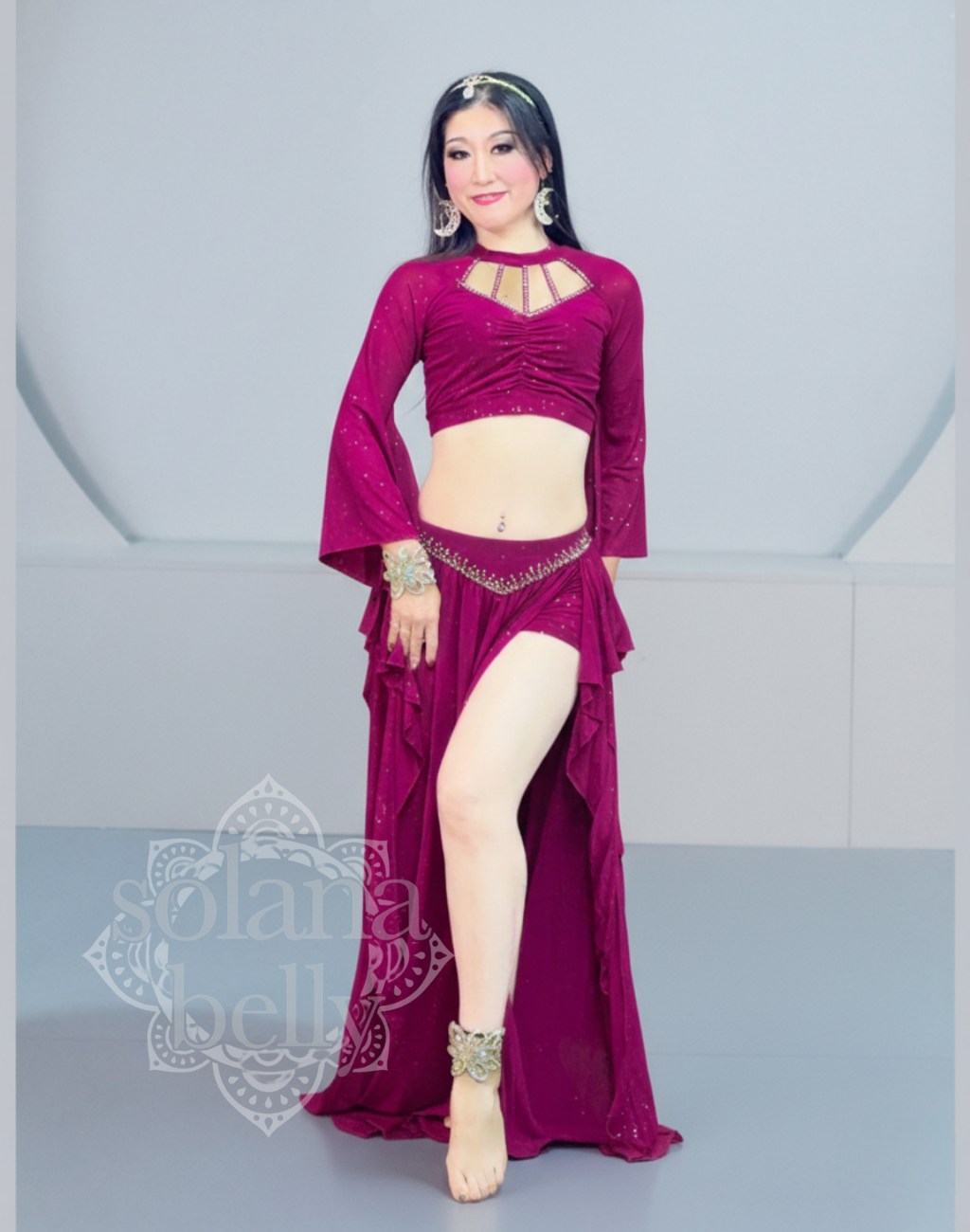 レッスン着　ビジュー　セットアップ　ピンク　LW0121PK