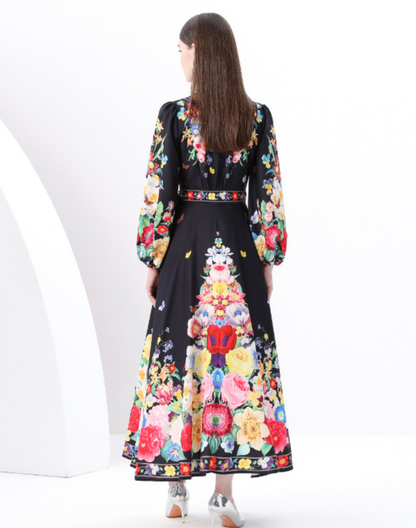 ガラベーヤ　ラップワンピース　ブラック　AP0133BK