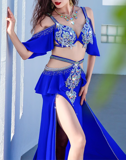 期間限定セール】SIM ベリーダンス衣装オリエンタル衣装青系 期間限定セール】SIM ベリーダンス衣装オリエンタル衣装青系