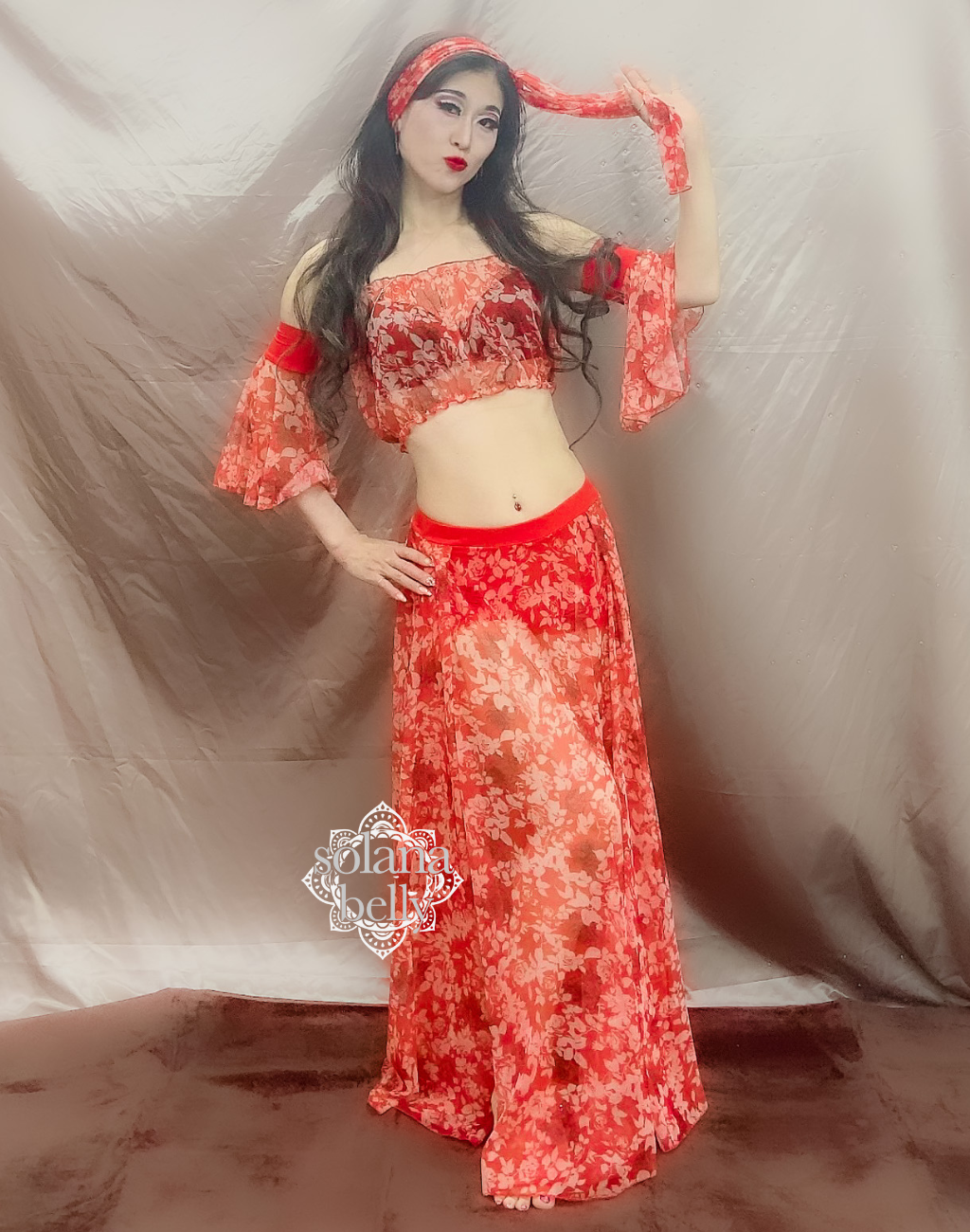 トルコ製 Bella 赤いベリーダンスセットアップ トルコ製 Bella 赤い トルコ製 Bella 赤いベリーダンスセットアップ トルコ製 Bella 赤い