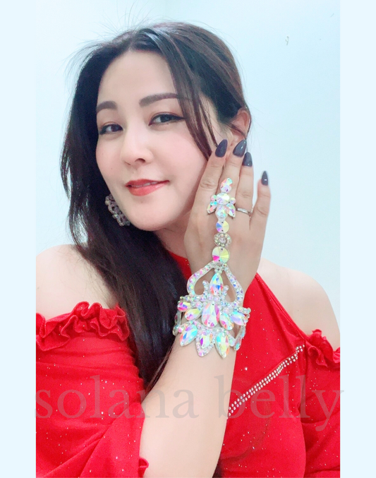 即納　ベリーダンス衣装、レッスン着に合わせたいブレスレット　バングル　アクセサリー　初心者向けの軽量布タイプ