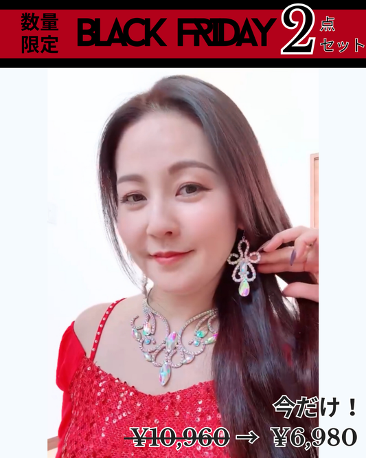 BLACK FRIDAY SALE【２点セット】ビジュー　ネックレス　ピアス/イヤリング　AC0101