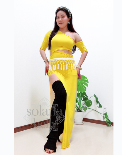 フリンジ　ヒップスカーフ　ホワイト 　LW0138