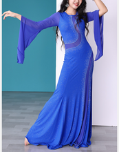 画像をギャラリービューアに読み込む, ベリーダンス衣装　イラーキドレス　ブルー　CS0001BU
