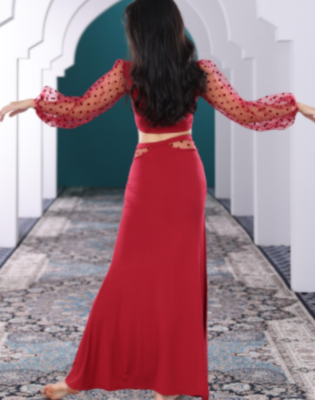 トルコ製 Bella 赤いベリーダンスセットアップ トルコ製 Bella 赤い トルコ製 Bella 赤いベリーダンスセットアップ トルコ製 Bella 赤い